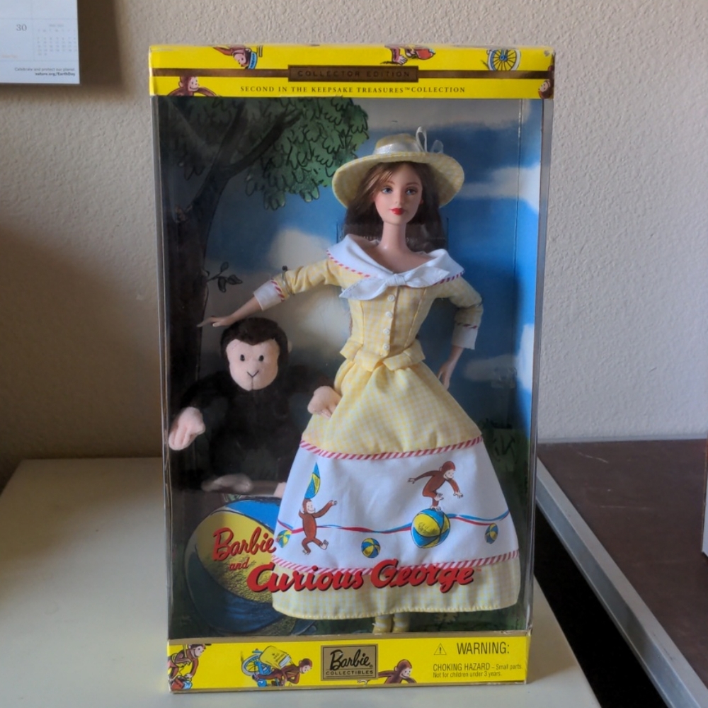Barbie and Curious George doll